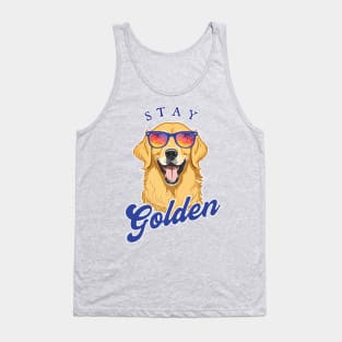 Stay Golden - Summer Golden Retriever in Shades Tank Top